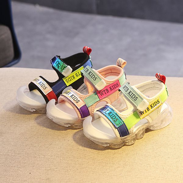 summer 2020 new bright baby sandals female 1-3-6 years old boys beach shoes young children flashing light toddler shoes, Black;red 
summer 2020 new bright baby sandals female 1-3-6 years old boys beach shoes young children flashing light toddler shoes, Black;red
