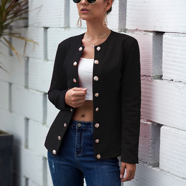 women chic black red blue blazer pockets double breasted long sleeve office wear coat solid female casual outerwear #j30, White;black
women chic black red blue blazer pockets double breasted long sleeve office wear coat solid female casual outerwear #j30, White;black