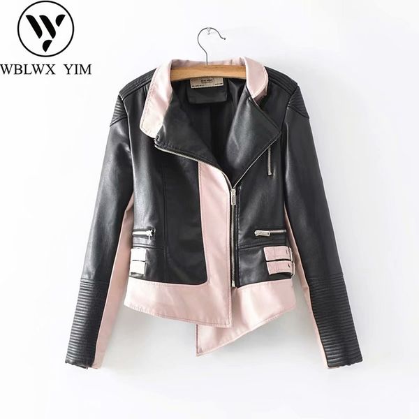 2019 spring autumn women's fashion motorcycle pu leather jackets women zipper long sleeve biker jacket streetwear splice coat, Black
2019 spring autumn women's fashion motorcycle pu leather jackets women zipper long sleeve biker jacket streetwear splice coat, Black
