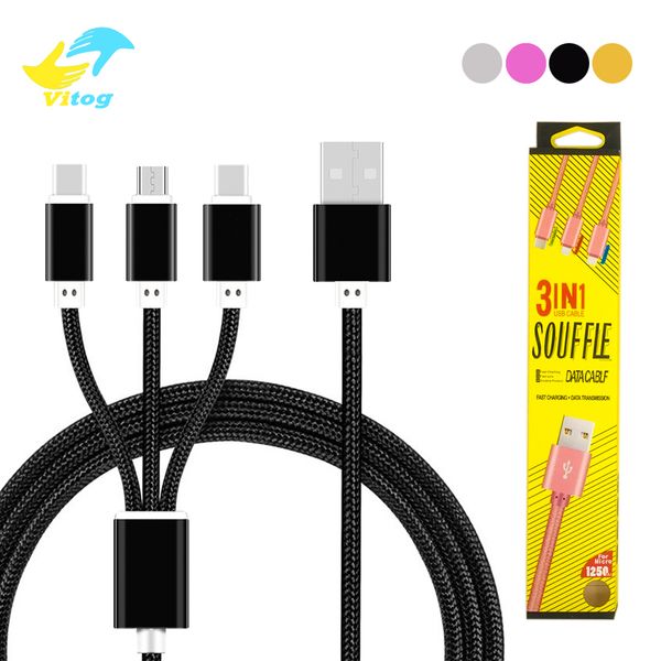 3 in 1 micro u b charging cable type c nylon mobile phone android adapter charger cable for ip5 6 7 xiaomi am ung cable 3 in 1 micro u b charging cable type c nylon mobile phone android adapter charger cable for ip5 6 7 xiaomi am ung cable