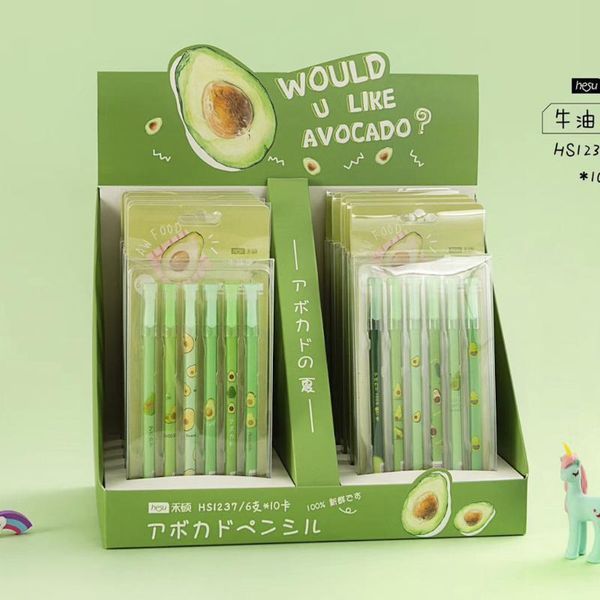 6 pcs/pack avocado gel pen kawaii 0.5mm black ink signature pen school office writing supplies stationery gift
6 pcs/pack avocado gel pen kawaii 0.5mm black ink signature pen school office writing supplies stationery gift