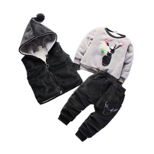2019 winter plus cotton thick double velvet warm children's wear three-piece suit deer plus velvet infant child suit, White
2019 winter plus cotton thick double velvet warm children's wear three-piece suit deer plus velvet infant child suit, White