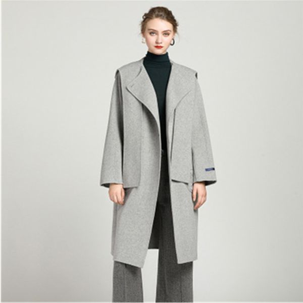 wool coat women 2019 autumn winter long double-sided cashmere women coat solid color hooded pocket female outwear manteau femme, Black
wool coat women 2019 autumn winter long double-sided cashmere women coat solid color hooded pocket female outwear manteau femme, Black