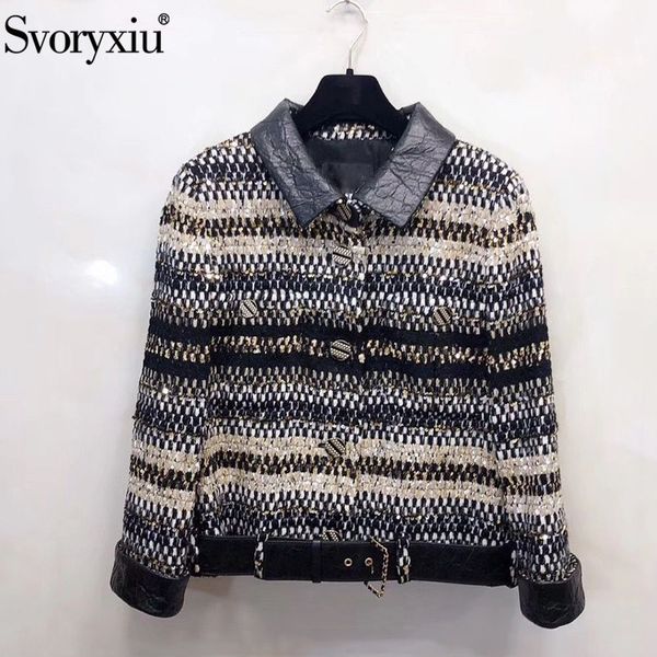 svoryxiu designer high end winter yarn tweed braided jackets coat custom button silk lined vintage outwear short jackets female, Black;brown
svoryxiu designer high end winter yarn tweed braided jackets coat custom button silk lined vintage outwear short jackets female, Black;brown