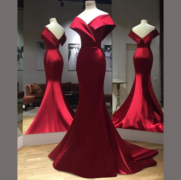 gorgeous off-shoulder satin burgundy prom dresses with sleeves sweep train mermaid prom dresses zipper up back elegant evening gowns, Black
gorgeous off-shoulder satin burgundy prom dresses with sleeves sweep train mermaid prom dresses zipper up back elegant evening gowns, Black