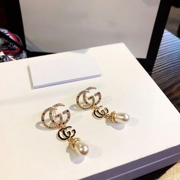 explosion g retro color diamond pearl pendant designer earrings luxury designer jewelry women earrings, Golden
explosion g retro color diamond pearl pendant designer earrings luxury designer jewelry women earrings, Golden