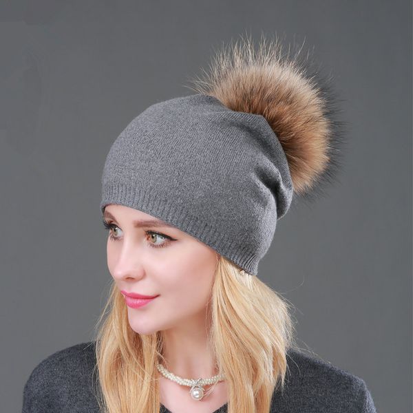 2019 winter women's wool beanie hat casual knitted cashmere slouchy beanie with raccoon fur autumn pompom balls skullies&beanies, Blue;gray
2019 winter women's wool beanie hat casual knitted cashmere slouchy beanie with raccoon fur autumn pompom balls skullies&beanies, Blue;gray