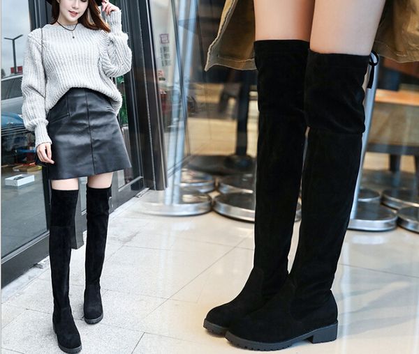 knight boots female europe and the united states low with solid color sleeve women's boots autumn suede warm long tube women's boo, Black
knight boots female europe and the united states low with solid color sleeve women's boots autumn suede warm long tube women's boo, Black