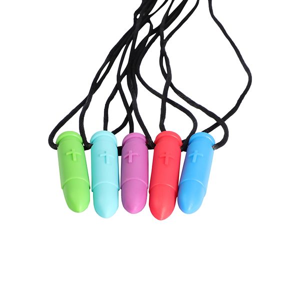 silicone teethers bullet pendant necklace with cross sensory toy chew necklace autism adhd safe silicone fda approval
silicone teethers bullet pendant necklace with cross sensory toy chew necklace autism adhd safe silicone fda approval