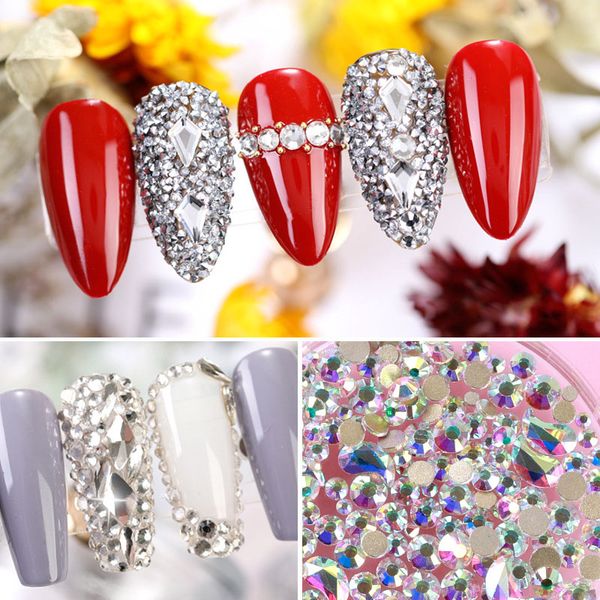 super gliter nail crystals ab stones rhinestones for nails flatback nail art decorations glass gems stones half-beads 3d, Silver;gold
super gliter nail crystals ab stones rhinestones for nails flatback nail art decorations glass gems stones half-beads 3d, Silver;gold