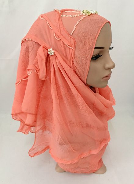 new handmade muslim beaded scarf hijab, Red 
new handmade muslim beaded scarf hijab, Red