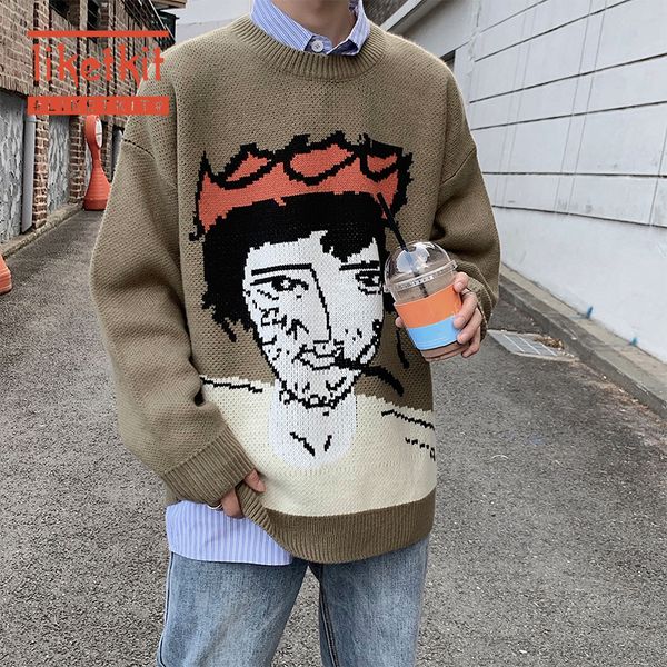 liketkit 2020 mens spring new o-neck knitted sweater mens funny cartoon print jacquard pullovers male casual fashions streetwear, White;black
liketkit 2020 mens spring new o-neck knitted sweater mens funny cartoon print jacquard pullovers male casual fashions streetwear, White;black