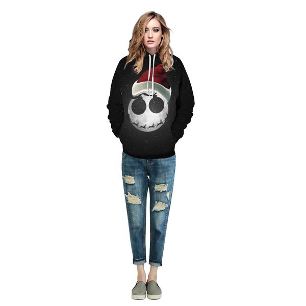 women's hooded sweater european and american style christmas series 3d printing loose lady long-sleeved shirt lovers casual wear wholes, Black
women's hooded sweater european and american style christmas series 3d printing loose lady long-sleeved shirt lovers casual wear wholes, Black