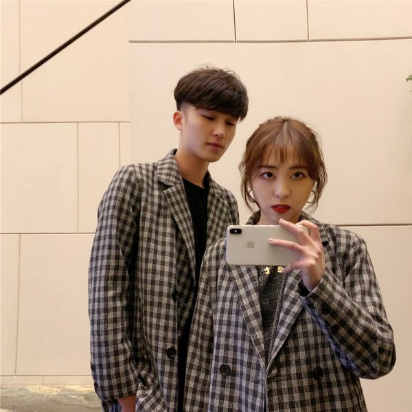 2019 autumn new korean version of the nightclub wind lovers attire temperament wild couple casual suit, White;black
2019 autumn new korean version of the nightclub wind lovers attire temperament wild couple casual suit, White;black