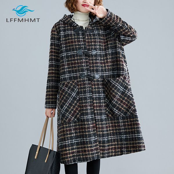 women autumn and winter fashion brand korea style vintage plaid long sleeve thick hooded trench female casual loose trench coat, Tan;black
women autumn and winter fashion brand korea style vintage plaid long sleeve thick hooded trench female casual loose trench coat, Tan;black