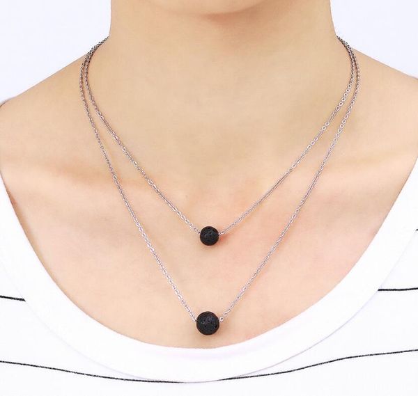 lql black lava stone necklaces vintage multilayer chain essential oil diffuser rock beads pendant necklace women jewelry k3548, Silver
lql black lava stone necklaces vintage multilayer chain essential oil diffuser rock beads pendant necklace women jewelry k3548, Silver