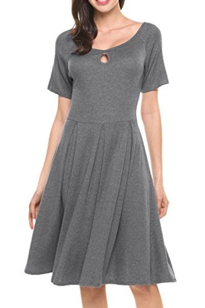 uch women's keyhole flaredress short sleeve/long sleeve casual a-line pleated dresses, Black;gray
uch women's keyhole flaredress short sleeve/long sleeve casual a-line pleated dresses, Black;gray