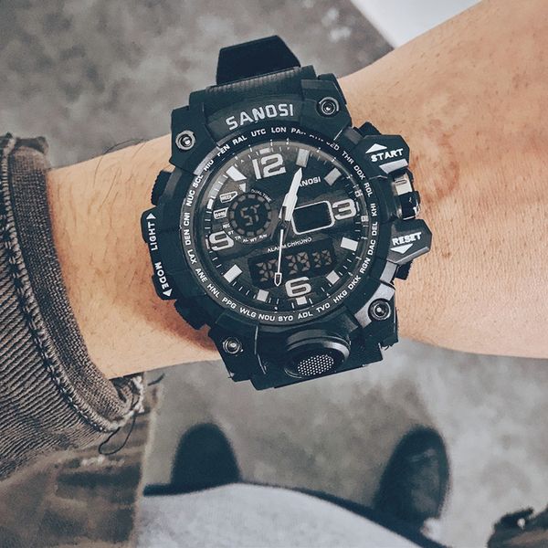 electronic watch men's special forces tactical multifunctional sports waterproof outdoor high school student watches, Slivery;brown
electronic watch men's special forces tactical multifunctional sports waterproof outdoor high school student watches, Slivery;brown