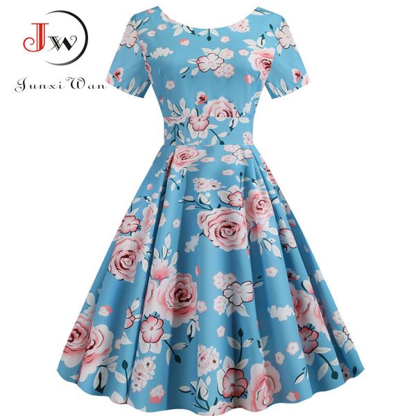 women short sleeve floral print vintage dress 2019 summer elegant office party casual a-line midi dress vestidos plus size robe, Black;gray
women short sleeve floral print vintage dress 2019 summer elegant office party casual a-line midi dress vestidos plus size robe, Black;gray