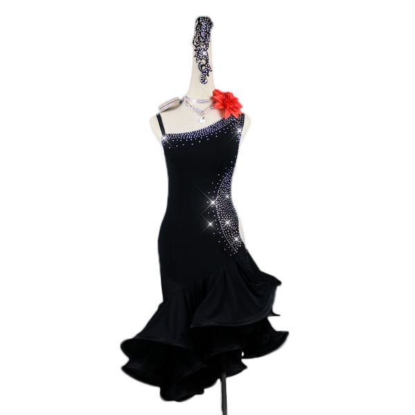 rhinestones openwork latin dance black dress competition performance dresses stretch net practice clothes fish bone skirt, Black;red
rhinestones openwork latin dance black dress competition performance dresses stretch net practice clothes fish bone skirt, Black;red