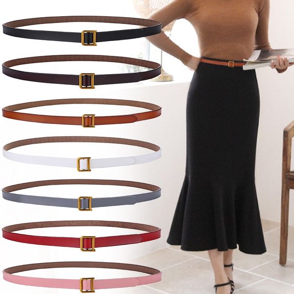 women's leather dress d buckle thin belt women's all-match dress decorative pure cattle belt, Black;brown
women's leather dress d buckle thin belt women's all-match dress decorative pure cattle belt, Black;brown