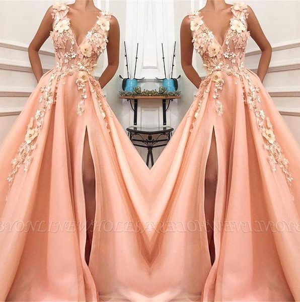 v neck lace a line long prom dresses 2019 sleeveless tulle applique 3d floral split floor length formal party wear gowns bc2063, Black
v neck lace a line long prom dresses 2019 sleeveless tulle applique 3d floral split floor length formal party wear gowns bc2063, Black