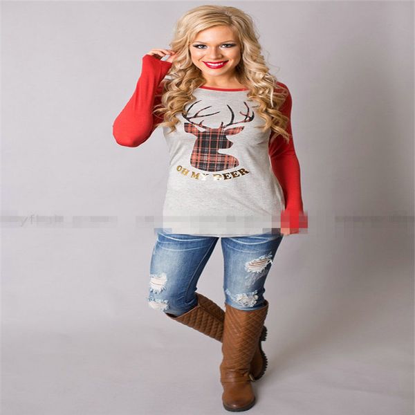 christmas ladies long sleeve o-neck casual loose cotton deer print regular size pullover autumn clothes t shirts, White
christmas ladies long sleeve o-neck casual loose cotton deer print regular size pullover autumn clothes t shirts, White