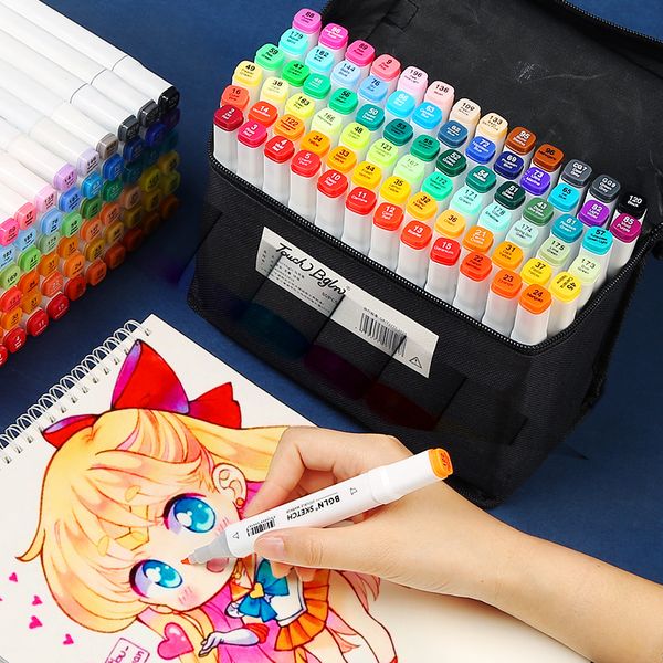 double-headed marker pen 30/40/60/80 color hand-painted anime student design beginners colored pencil copic art supplies
double-headed marker pen 30/40/60/80 color hand-painted anime student design beginners colored pencil copic art supplies