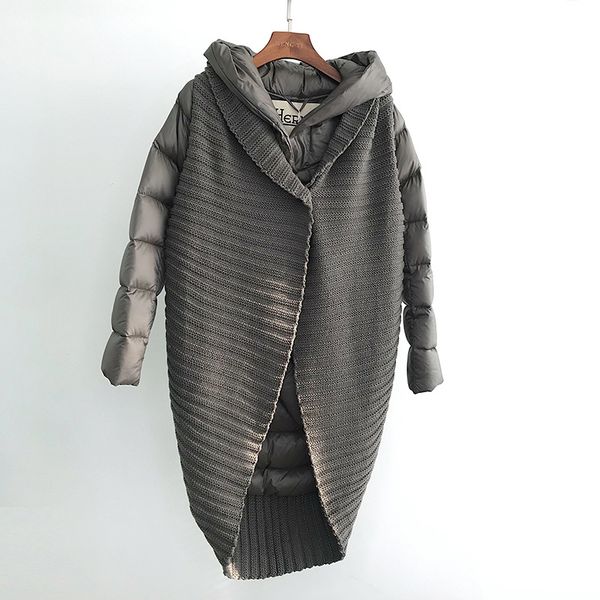 europe and america 2019 new products-style mock two-piece hooded down jacket women's mid-length thick 90 down feather white duck, Black;white
europe and america 2019 new products-style mock two-piece hooded down jacket women's mid-length thick 90 down feather white duck, Black;white