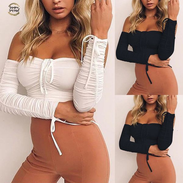 fashion women's off shoulder bandage clubwear summer crop skinny ruched solid casual tee tank, White
fashion women's off shoulder bandage clubwear summer crop skinny ruched solid casual tee tank, White