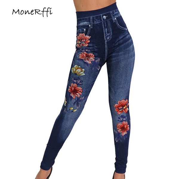 monerffi women faux denim jeans ladies seamless floral print full trousers plus size streetwear pants pantalon femme 2019, Blue
monerffi women faux denim jeans ladies seamless floral print full trousers plus size streetwear pants pantalon femme 2019, Blue