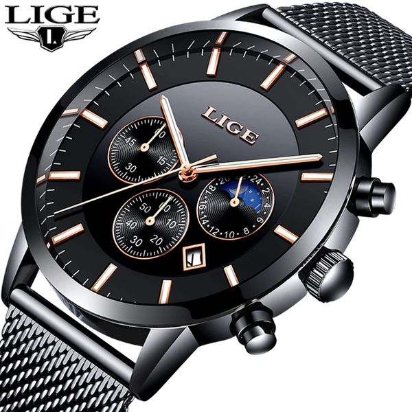 lige men watches multi function mens sport quartz watch man waterproof mesh belt business clock male wrist watch, Slivery;brown
lige men watches multi function mens sport quartz watch man waterproof mesh belt business clock male wrist watch, Slivery;brown