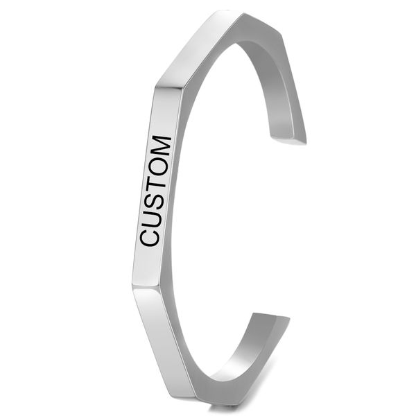 customized laser engrave stainless steel positive bracelets inspirational quotes silver bangle open cuff bracelets women's gift, Black
customized laser engrave stainless steel positive bracelets inspirational quotes silver bangle open cuff bracelets women's gift, Black
