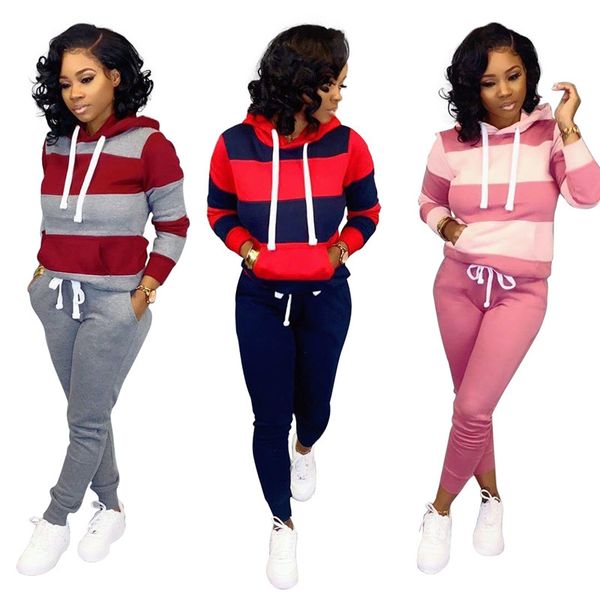 striped designer fashion tracksuits two sleeve long pants women long hooded piece women casual patchwork outfits ivnql, Black
striped designer fashion tracksuits two sleeve long pants women long hooded piece women casual patchwork outfits ivnql, Black