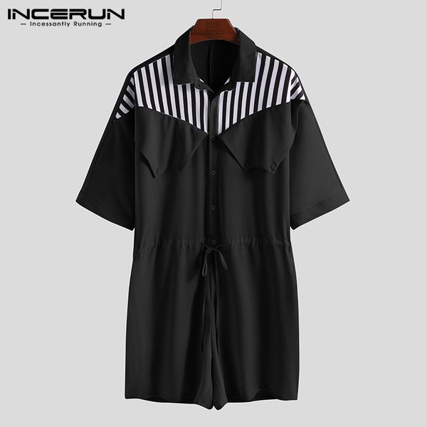 incerun 2020 men rompers loose turn-down collar half sleeve casual patchwork jumpsuit streetwear fashion trousers overalls s-5xl, Black
incerun 2020 men rompers loose turn-down collar half sleeve casual patchwork jumpsuit streetwear fashion trousers overalls s-5xl, Black