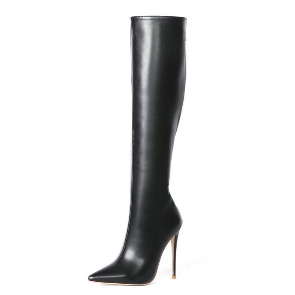 super high heel knee high boots faxu leather women boots zipper pointed toe long autumn winter ladies shoes, Black
super high heel knee high boots faxu leather women boots zipper pointed toe long autumn winter ladies shoes, Black