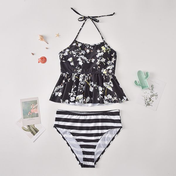 original new women's swimwear bikini print stripe suspender vest split swimwear bikini women
original new women's swimwear bikini print stripe suspender vest split swimwear bikini women