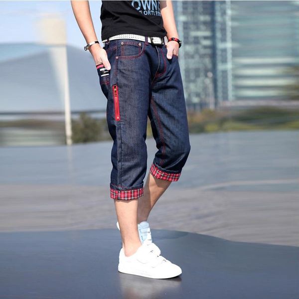 2019 new fashion men jean shorts loose casual plus size hole denim short trousers solid knee length jeans, Blue
2019 new fashion men jean shorts loose casual plus size hole denim short trousers solid knee length jeans, Blue