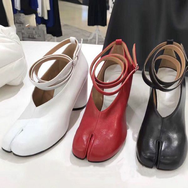 genuine leather ninja piglet split toe shoes women pumps chunky high heel ankle strap buckle single shoes women, Black
genuine leather ninja piglet split toe shoes women pumps chunky high heel ankle strap buckle single shoes women, Black