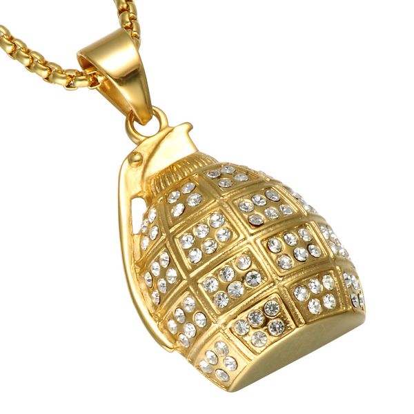 bling iced out grenades shape pendants necklace paved rhinestoned pendant stainless steel chain for women men jewelry, Silver
bling iced out grenades shape pendants necklace paved rhinestoned pendant stainless steel chain for women men jewelry, Silver