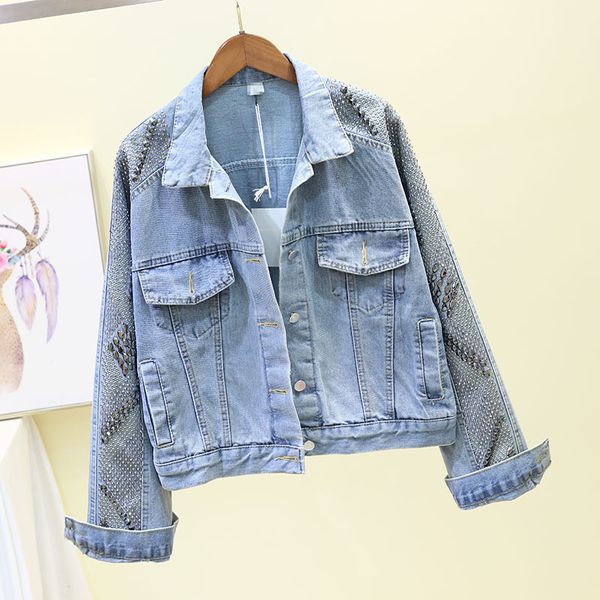 spring women denim jacket short loose casual students long sleeve studded female basic coat autumn fashion ladies jeans jacket, Black;brown
spring women denim jacket short loose casual students long sleeve studded female basic coat autumn fashion ladies jeans jacket, Black;brown