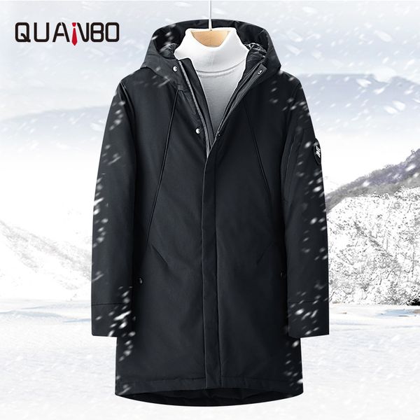 quanbo 2019 new winter men's down jacket thick warm fashion hooded long down jacket 70% white duck parker coat black
quanbo 2019 new winter men's down jacket thick warm fashion hooded long down jacket 70% white duck parker coat black
