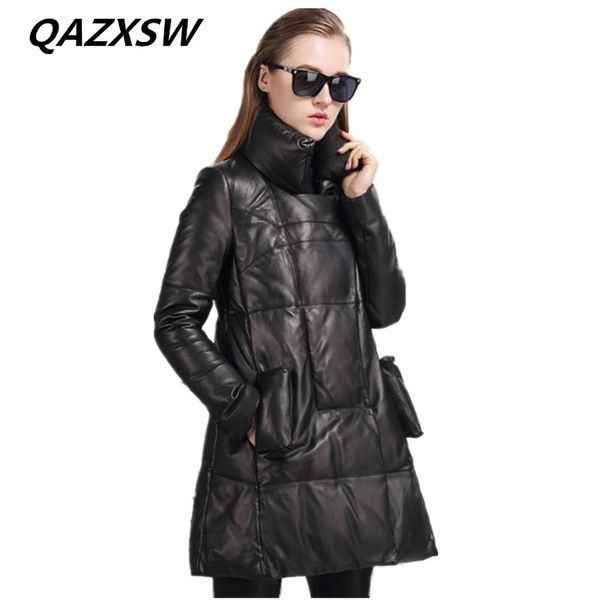 2018 winter new women's genuine leather outer leather down jacket sheep long section loose loose warm collar coat le443, Black
2018 winter new women's genuine leather outer leather down jacket sheep long section loose loose warm collar coat le443, Black