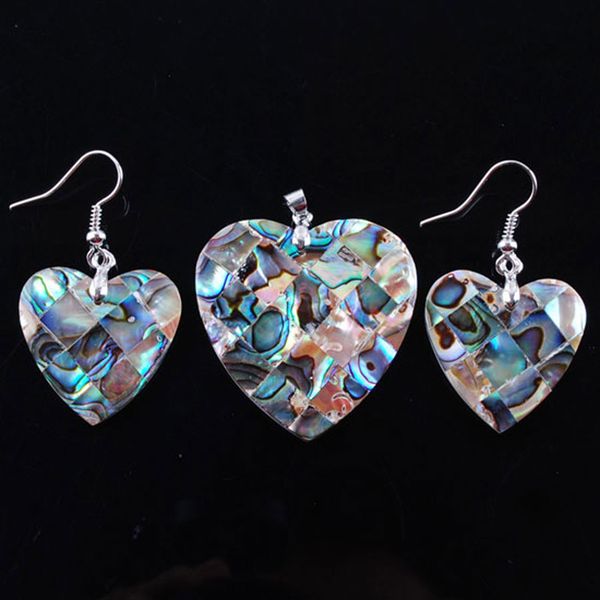 wojiaer earrings + pendant jewelry set new zealand natural colourful abalone shell pearl heart-shape women reiki gift q3002, Black
wojiaer earrings + pendant jewelry set new zealand natural colourful abalone shell pearl heart-shape women reiki gift q3002, Black