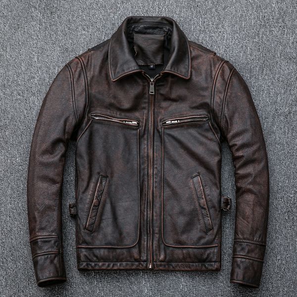 men's leather & faux 2021 autumn winter vintage jacket genuine locomotive retro cowhide male large size european usa coat, Black
men's leather & faux 2021 autumn winter vintage jacket genuine locomotive retro cowhide male large size european usa coat, Black