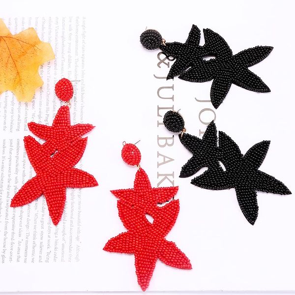 geometric handmade long big black leaf beaded drop earrings boho red statement acrylic earrings for women fashion jewelry gifts, Silver
geometric handmade long big black leaf beaded drop earrings boho red statement acrylic earrings for women fashion jewelry gifts, Silver