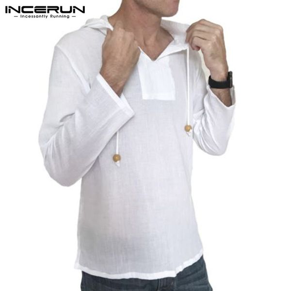 incerun 2019 autumn men shirt hooded long sleeve 100%cotton solid casual shirts men loose streetwear camisa masculina s-3xl, White;black
incerun 2019 autumn men shirt hooded long sleeve 100%cotton solid casual shirts men loose streetwear camisa masculina s-3xl, White;black