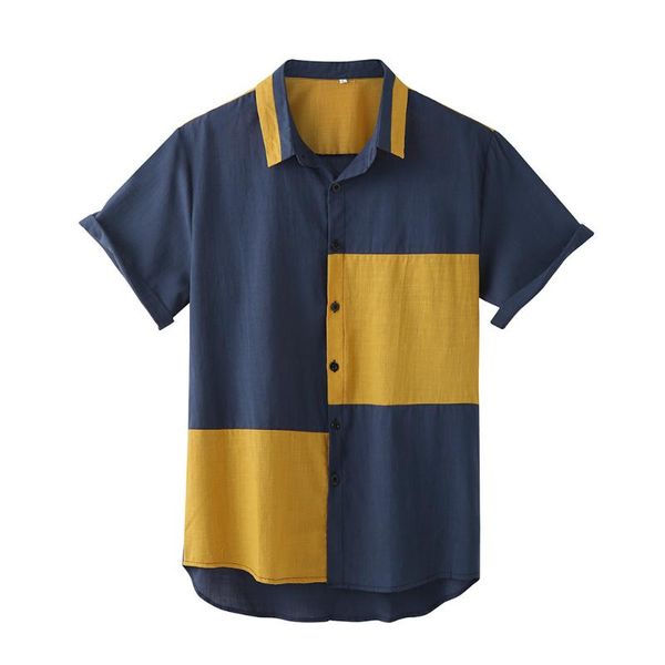 klv men's blouse polyester mens shirts regular fit loose short sleeve male shirt color block button down shirt summer top, White;black
klv men's blouse polyester mens shirts regular fit loose short sleeve male shirt color block button down shirt summer top, White;black