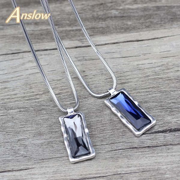 anslow brand fashion jewelry crystal square short pendant necklace for women female mothers' day gift low0085an, Silver
anslow brand fashion jewelry crystal square short pendant necklace for women female mothers' day gift low0085an, Silver