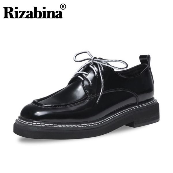 rizabina women genuine leather lace up pumps fashion preppy chic square toe platform spring shoes woman daily outdoor size 34-40, Black
rizabina women genuine leather lace up pumps fashion preppy chic square toe platform spring shoes woman daily outdoor size 34-40, Black